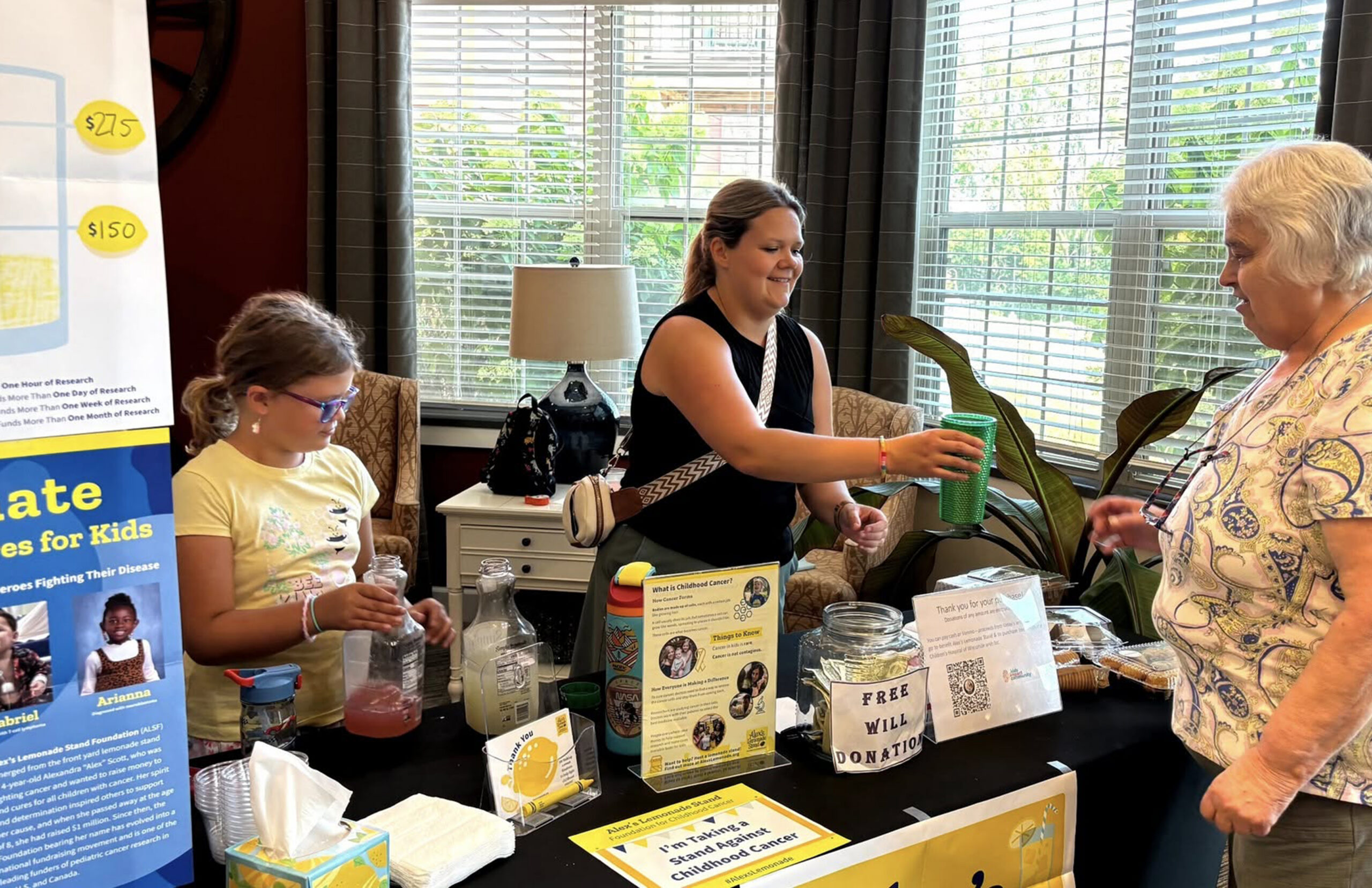 Intergenerational Lemonade Stand Supporting Childhood Cancer Research at Hamilton House